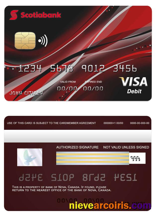 Canada Nova bank visa card